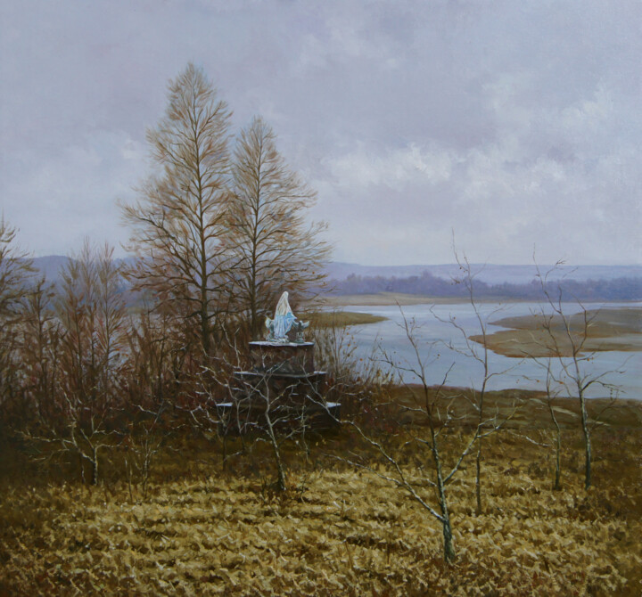 "Ave Maria" Painting, 25.6x27.6 in