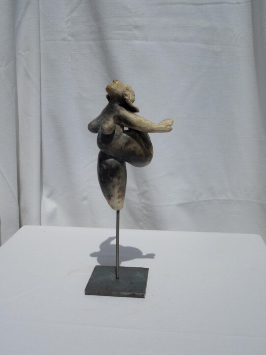Painting titled "sirène 3A" by Isabelle Clergue, Original Artwork, Terra cotta Mounted on Metal