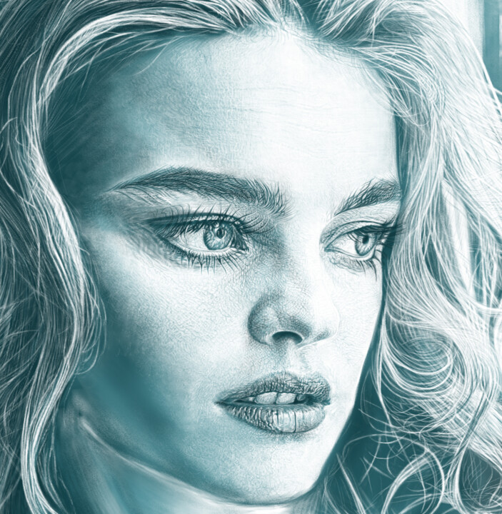 White Chalk Portrait 数字艺术