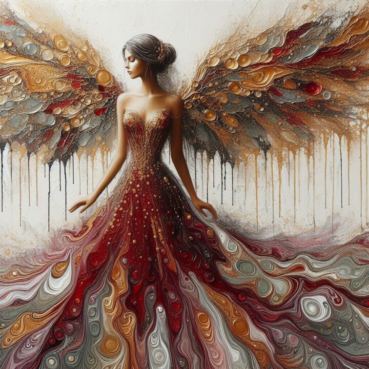 Digital Arts titled "Seraphic Splendor:…" by Abstract Bliss, Original Artwork, AI generated image