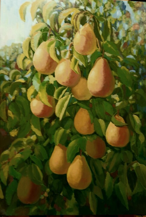 Painting titled "Груши" by Iurii Tsarinnii, Original Artwork, Oil
