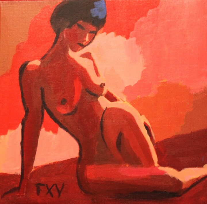 Nu rouge 绘画, 11.8x11.8 in