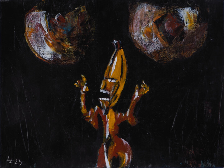 The (Dance of the) Banana Shaman 绘画, 14.2x18.9 in
