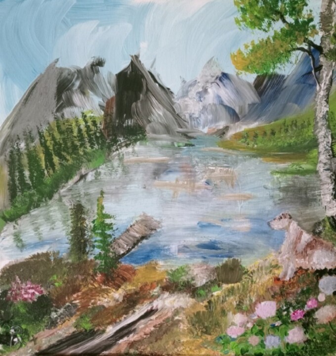 Peinture intitulée "Un paysage dans mes…" par Audran, Œuvre d'art originale, Acrylique