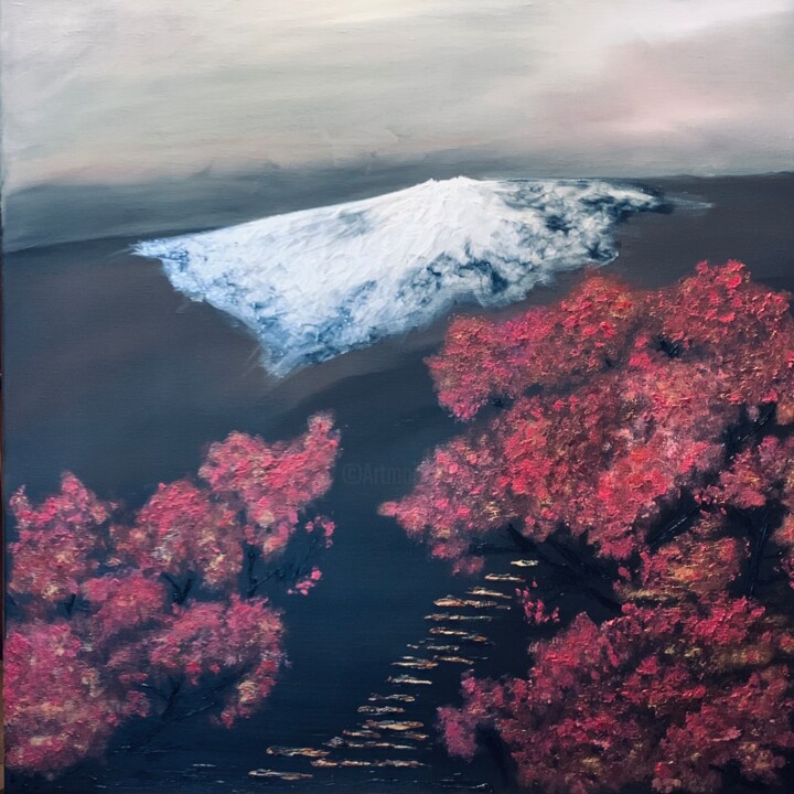 Okusoku. Sakura 绘画, 31.5x31.5 in