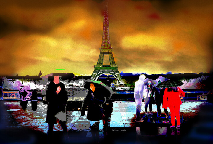 Turistas en París 数字艺术