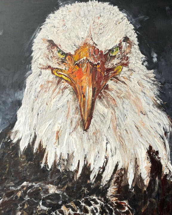"Bald Eagle" 绘画, 47.2x35.4 in