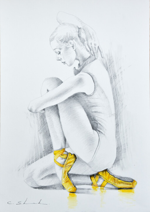Ballerina Drawing 7 图画, 16.5x11.7 in