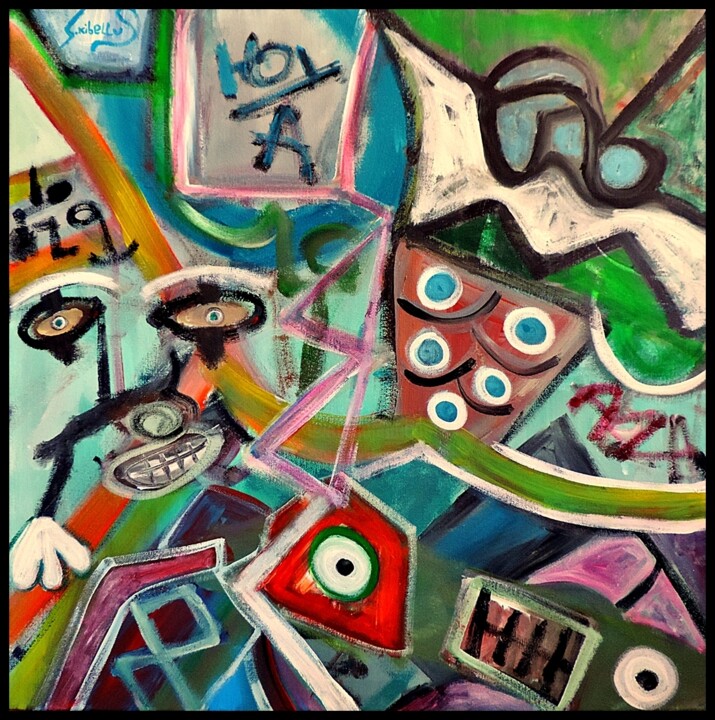 A smudge spot under a bridge 2 绘画, 23.6x23.6 in