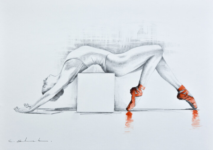 Ballerina Drawing 9 图画, 11.7x16.5 in