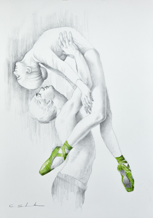 Ballerina Drawing 11 图画, 16.5x11.7 in