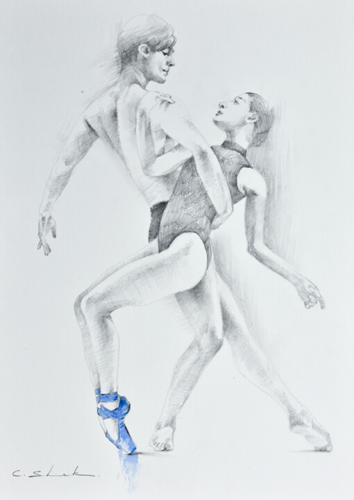 Ballerina Drawing 12 图画, 16.5x11.7 in