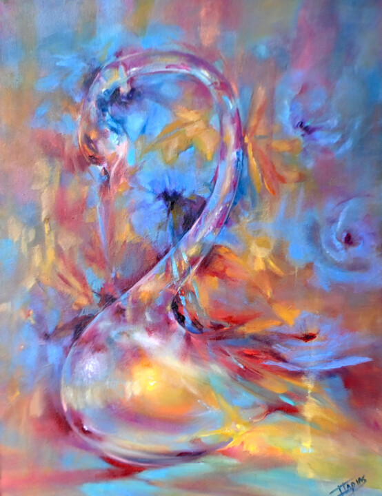 El abrazo del otoño 绘画, 25.6x19.7 in