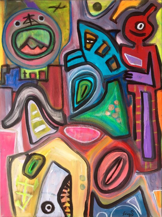 The Visitors 绘画, 31.5x23.6 in