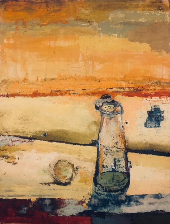 Peinture intitulée "Table Jaune" par Stéphane Saillard, Œuvre d'art originale, Acrylique