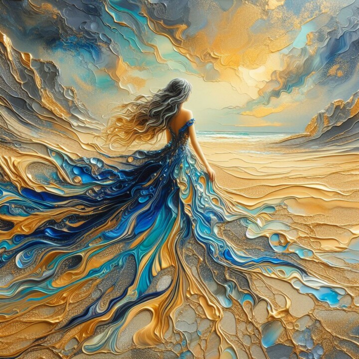 "Sands of Enchantment" başlıklı Dijital Sanat Abstract Bliss tarafından, Orijinal sanat, AI tarafından oluşturulan görüntü
