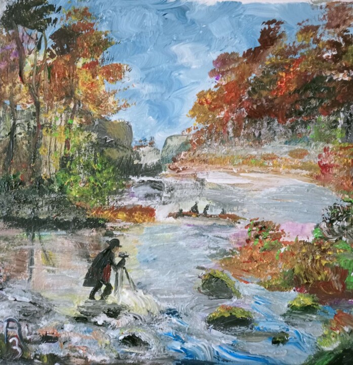 Peinture intitulée "Le photographe du t…" par Audran, Œuvre d'art originale, Acrylique
