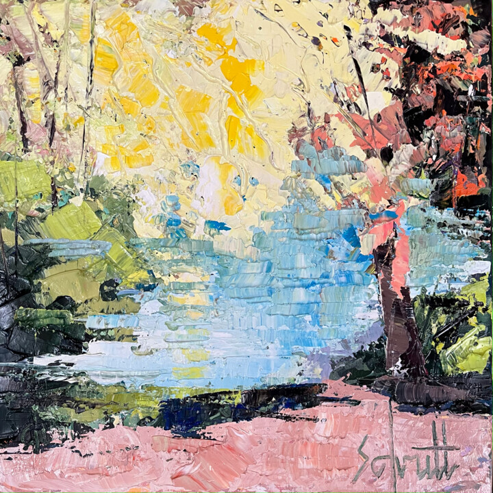 Painting titled "HALF ABSTRACT 31 (V…" by Jean-Paul Schmitt, Original Artwork, Oil