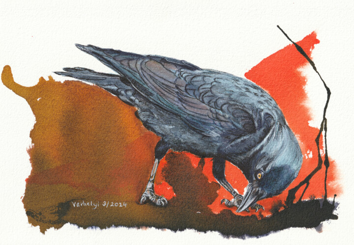Rabenvogel #23 Disegno, 7,1x10,2 in