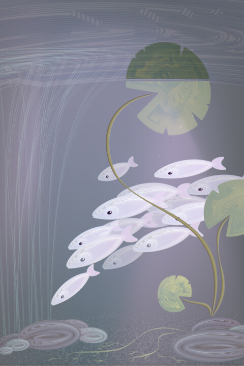 School of small fish Dijital Sanat