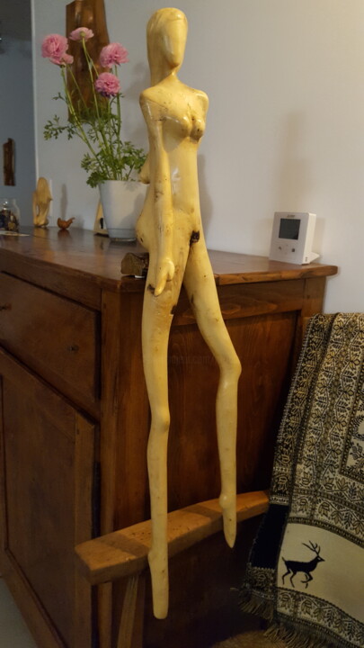 Scultura intitolato "Relax" da Max Bernard, Opera d'arte originale, Legno