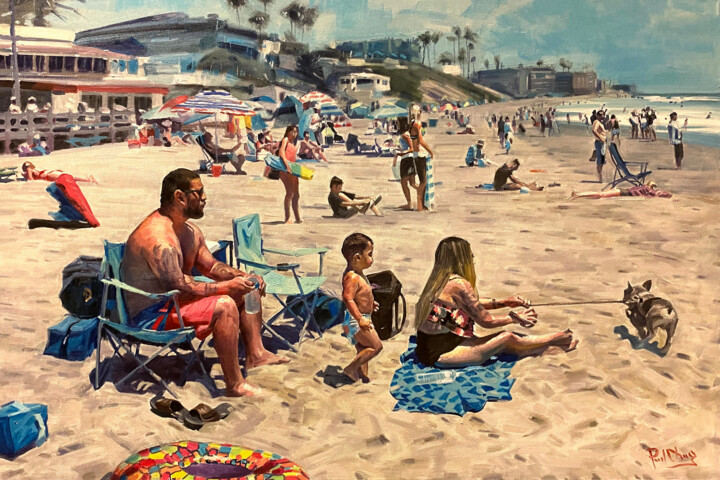 Beach Day Painting, 24x36 in