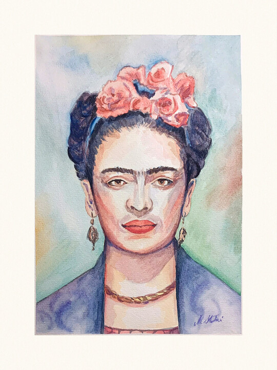 Frida Kahlo 2 绘画, 12.6x9.5 in