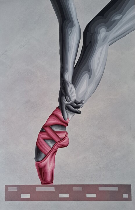 partitura grafica rosa 绘画, 35.4x23.6 in
