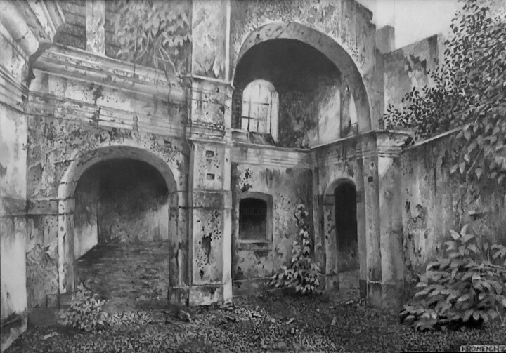 Ruin (partly fantasy) Disegno, 11,7x16,5 in