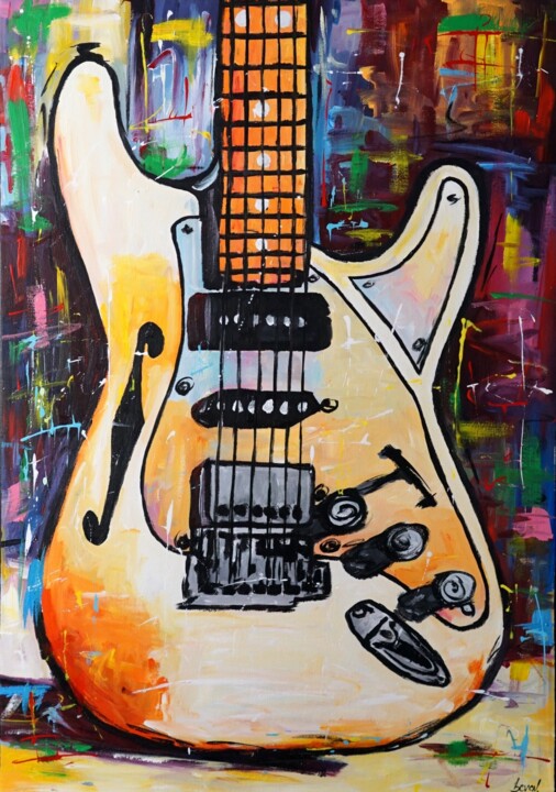 Guitar Poaletti HSP90 绘画, 39.4x27.6 in
