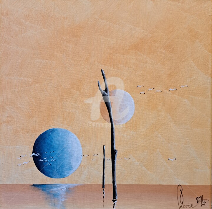 Painting titled "Rivage 1" by Jean-Christophe Labrue, Original Artwork, Acrylic