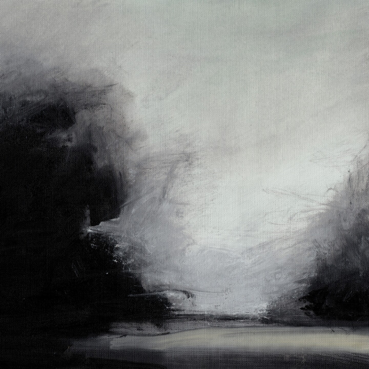 #96, 25x25cms, huile sur papier, 03-2024 Картина, 9,8x9,8 in