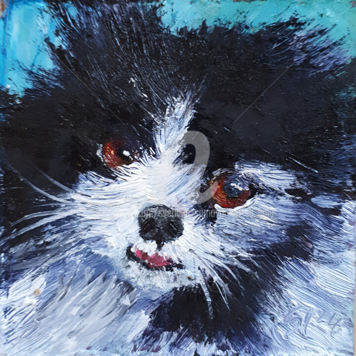 Malerei mit dem Titel "DOG 06.24" von Svetlana Samovarova (SA.LANA), Original-Kunstwerk, Öl