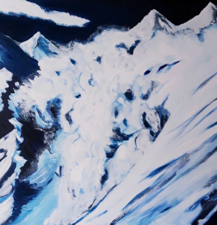 Peinture intitulée "Avalanche" par Brigitte Mathé (MBL), Œuvre d'art originale, Huile