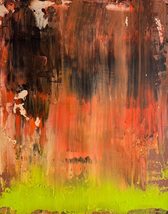 Painting titled "Nature imprints 19" by Olia Blagov, Original Artwork, Acrylic