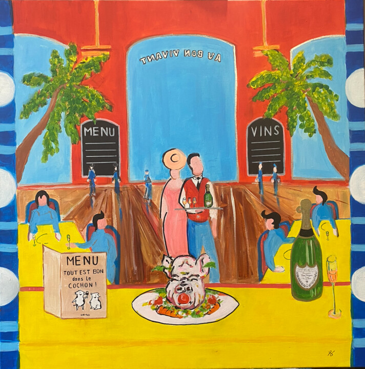 Peinture intitulée "Au bon vivant" par Romain Mary, Œuvre d'art originale, Acrylique