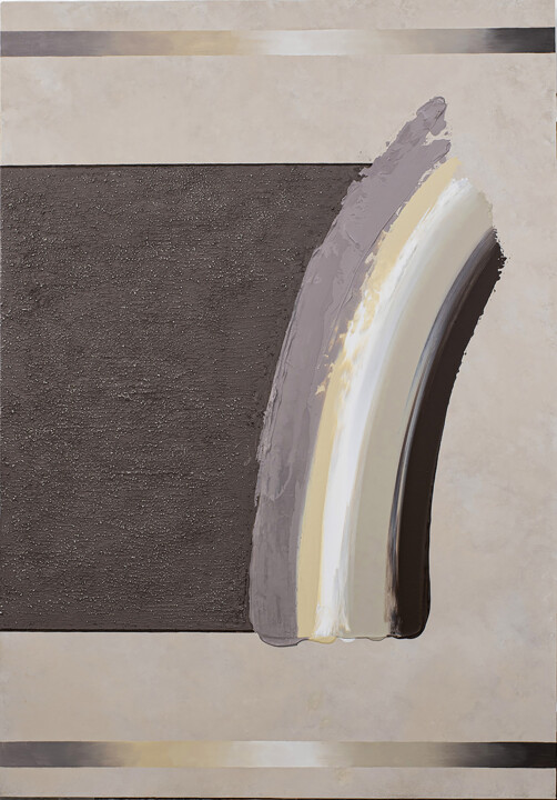 Painting titled "Rainbow of gray" by Cristina Simeoni, Original Artwork, Acrylic Mounted on Wood Stretcher frame