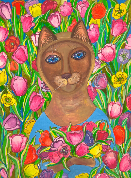In Flowers 绘画, 15.8x11.7 in