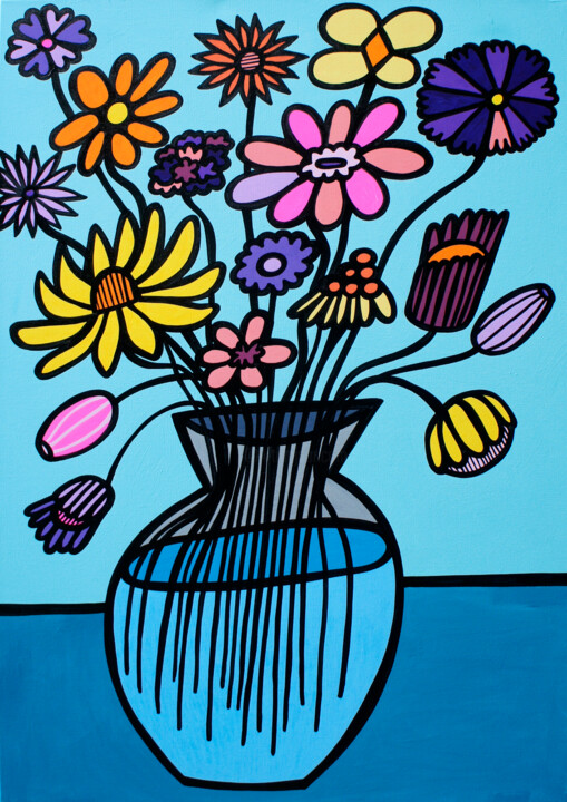 Cheerful Bouquet 绘画, 35.4x23.6 in