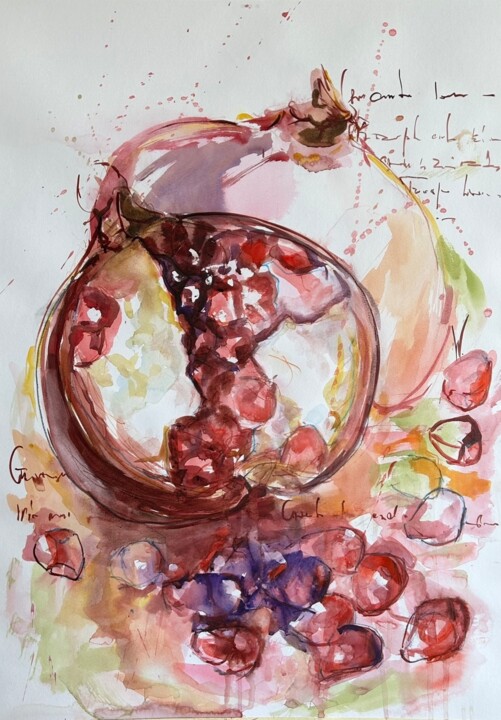 Die Granatäpfel 绘画, 23.2x16.5 in