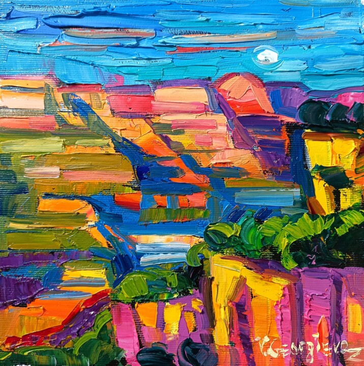 Grand Canyon light 绘画, 7.5x7.5 in