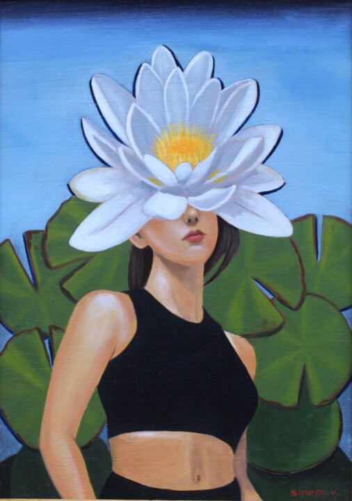 Water lillie 绘画, 13x9.5 in