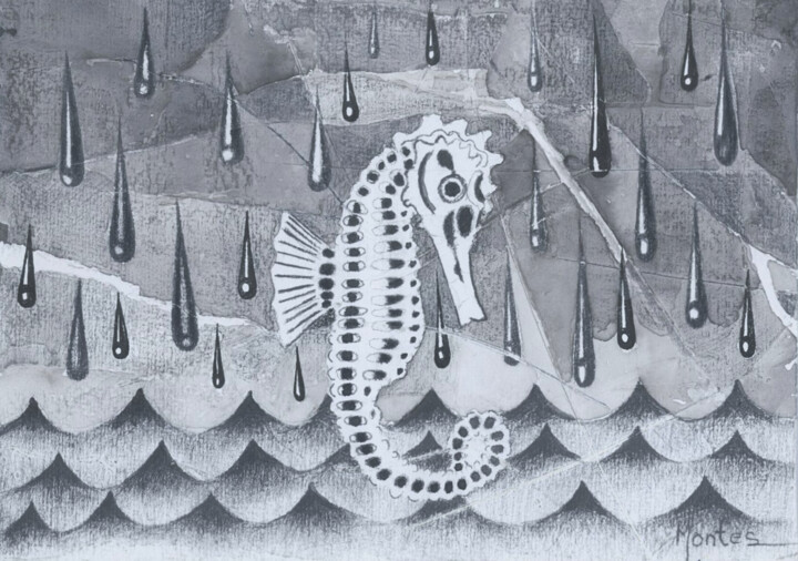 Hasta los huesos, hipocampo 绘画, 4.9x7.1 in