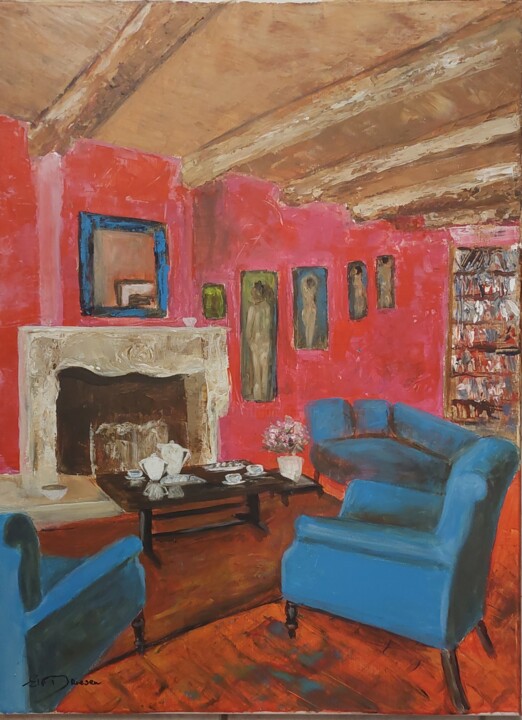 My home in France 绘画, 31.5x23.6 in