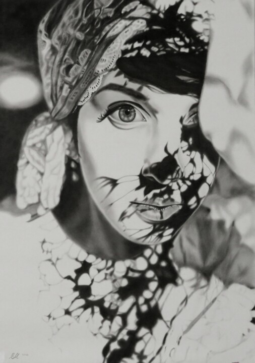 "Le carezze delle ombre" 绘画, 39.4x27.6 in