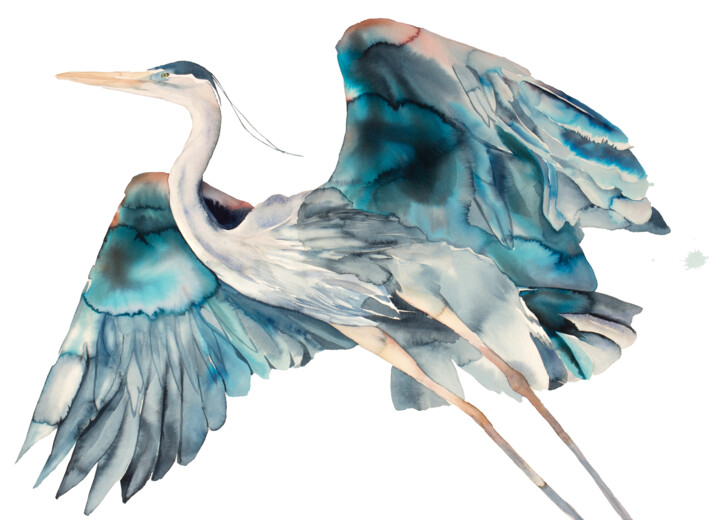 Heron No. 27 绘画, 26x36 in