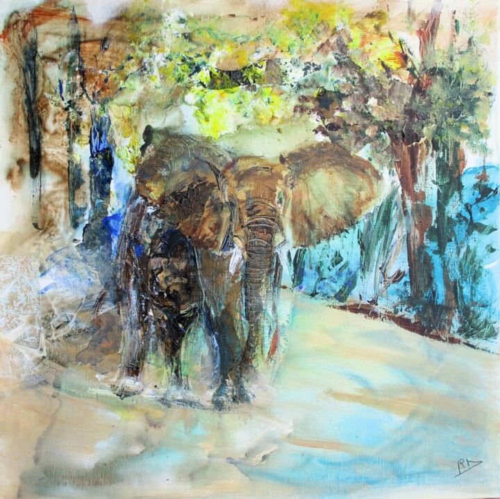A l'écoute 绘画, 23.6x23.6 in