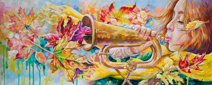 The autumn wind will blow 绘画, 11x27.6 in