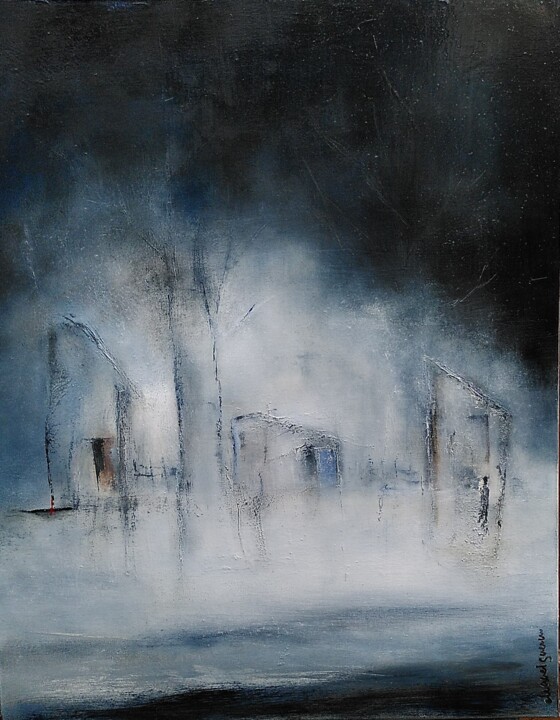 Painting titled "St - 151" by Eliane L. Guerin, Original Artwork, Oil Mounted on Wood Stretcher frame