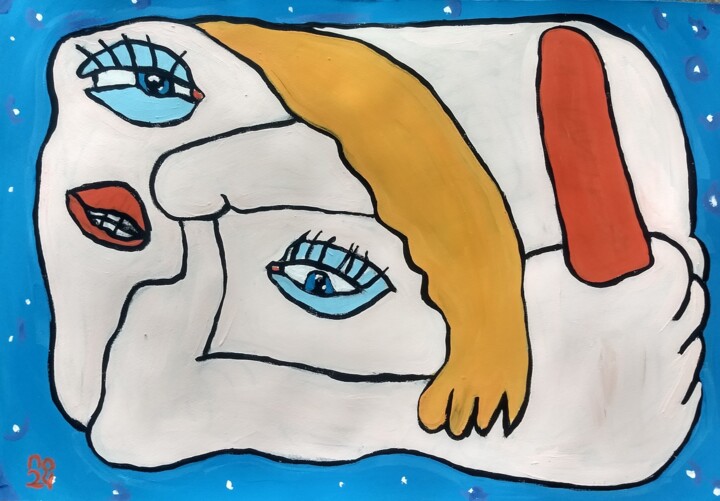 Pintura intitulada "A night carrott" por Pavlo Ponomarenko, Obras de arte originais, Acrílico